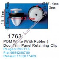 Κλιπς τριμ διακοσμητικού Peugeot Fiat Renault 